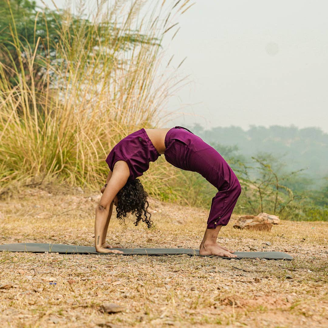 AKISO – wholesale Athletic pants – Women′s – Women Cotton Yoga Pants Purple -Ananda5