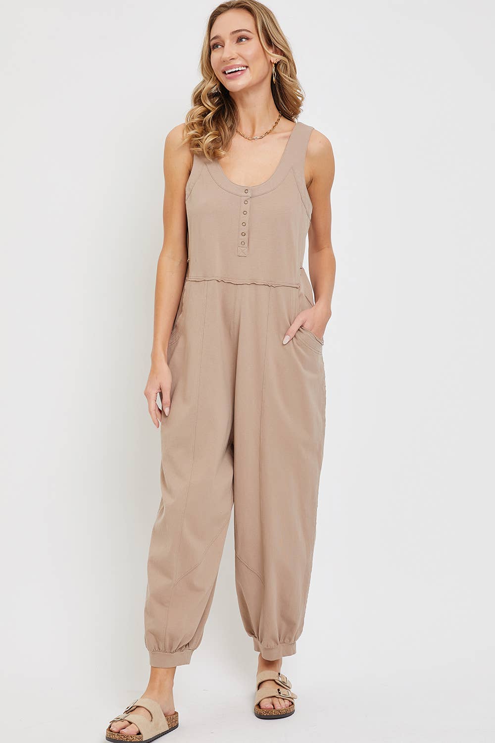 Sweet Lovely by Jen - Wholesale Jumpsuit - Women's - COTTON WASHED SLOUCHY JUMPSUIT20