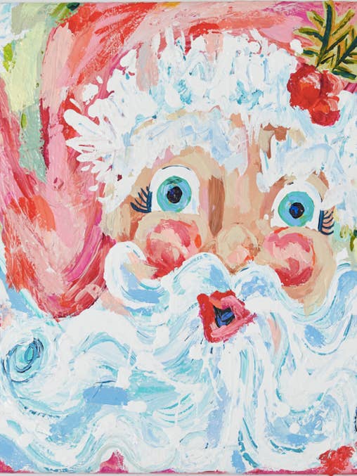 Pastel Santa Painting for wholesale by Court&Co.