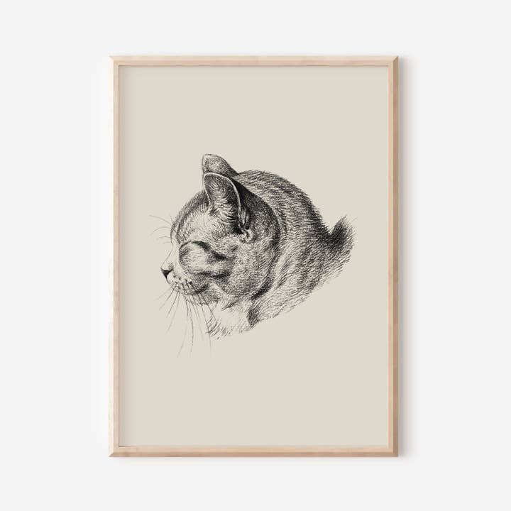 Impression artistique de dessin de chat No87 pour la vente par el&chic