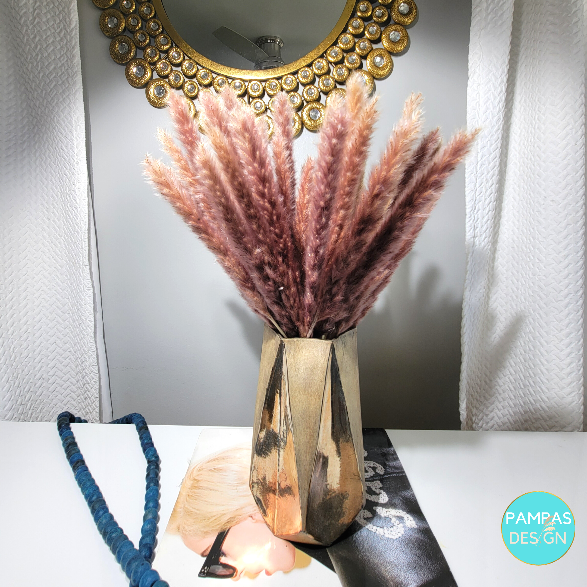 Pampas Design - Venta al por mayor Flores secas/prensadas - 30 Tallos de Pasto Pampas Azul Claro8