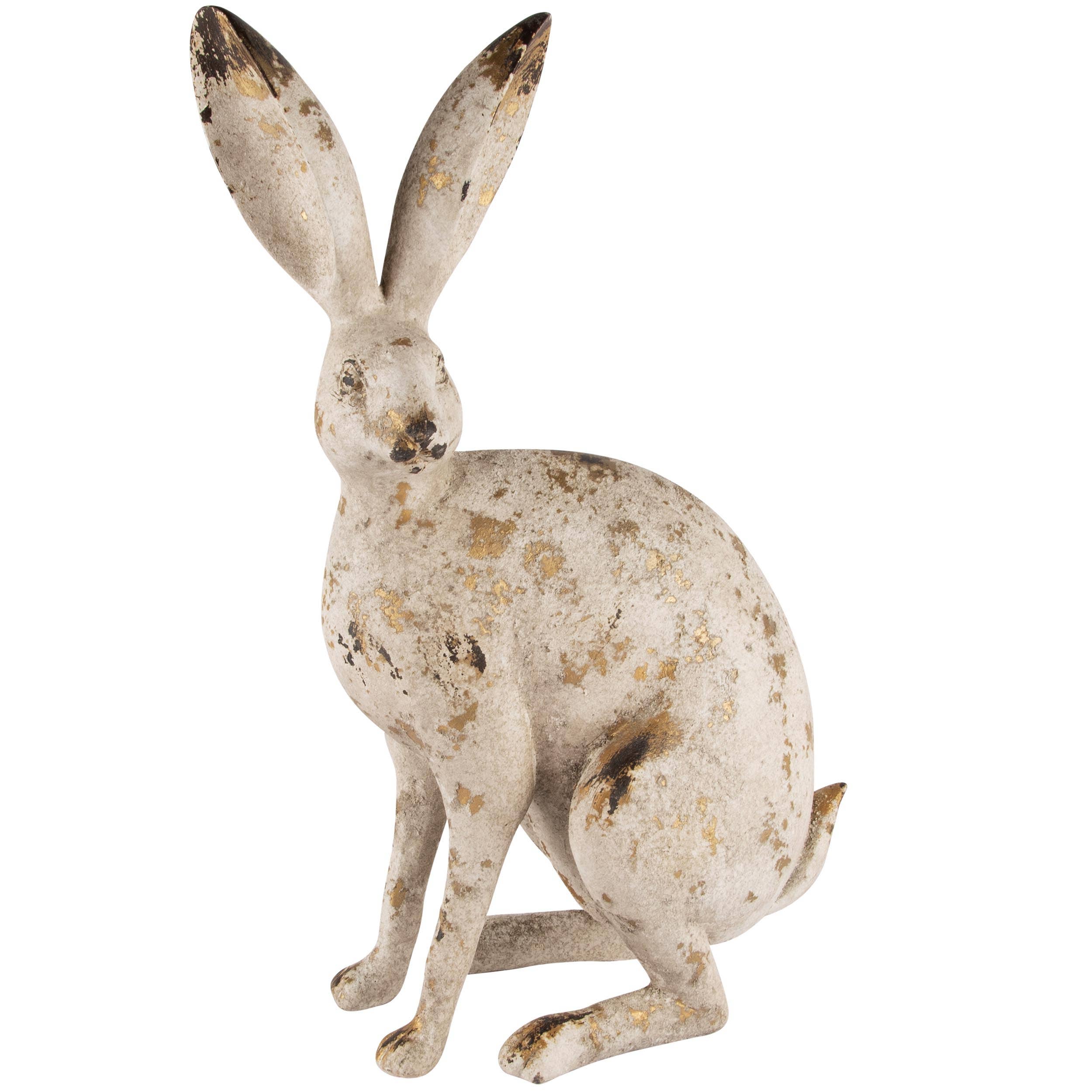 Dekoratief - Wholesale Decorative Figurine - Hare Sitting Grey/Green0