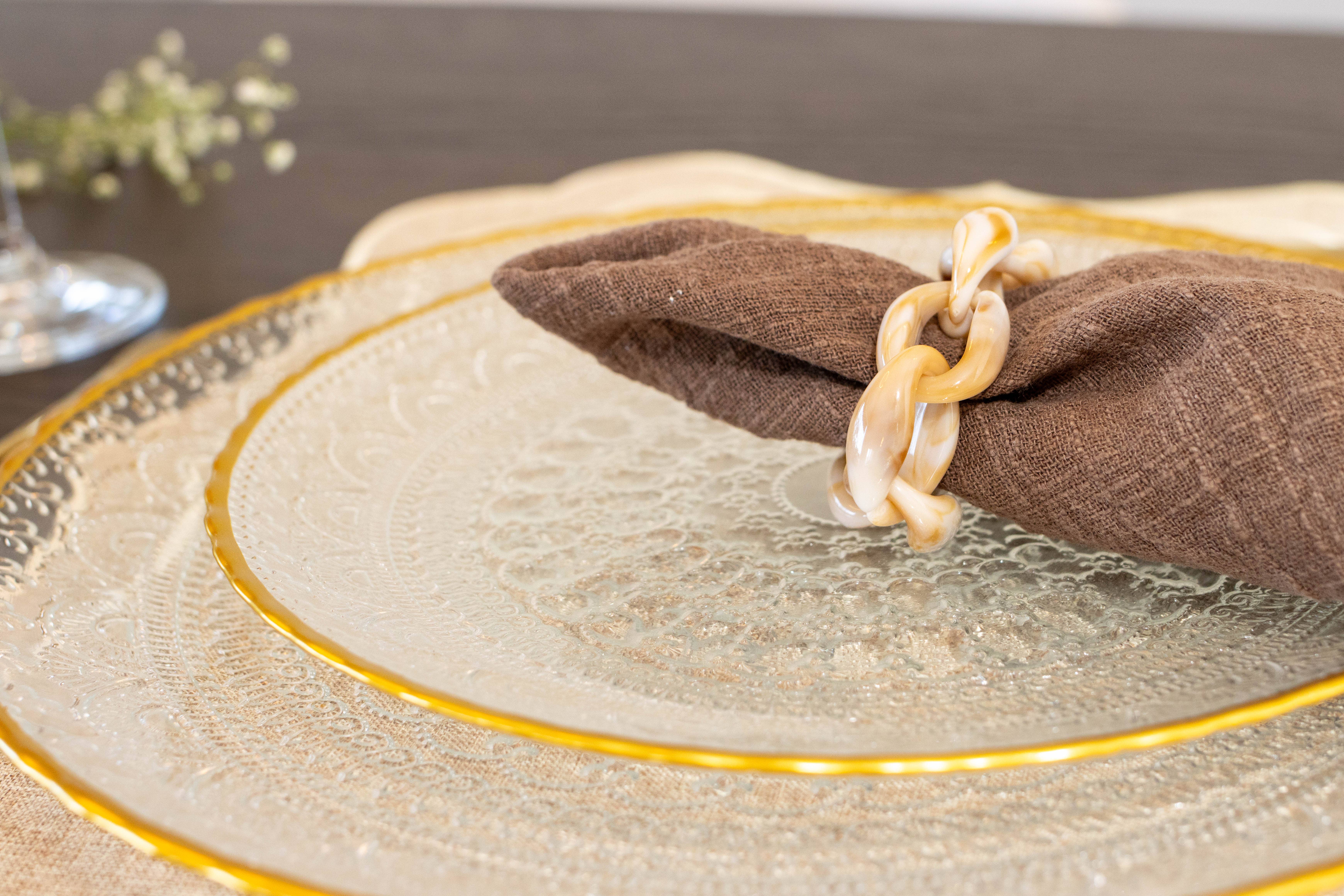 AULICA - Wholesale Dinner Plate - Goldline Dessert Plate 21X21X2cm1