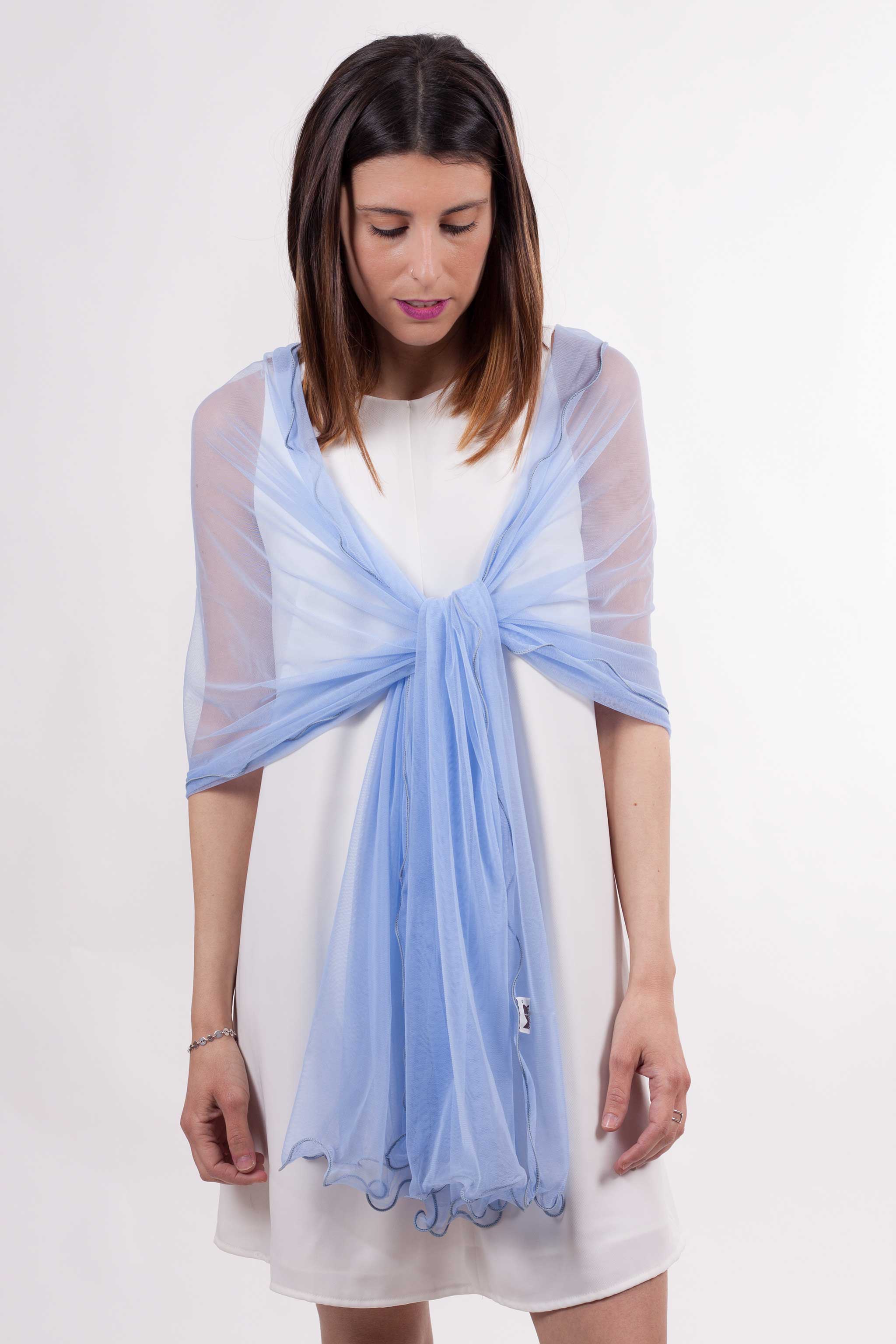 MR Complements - Vente Écharpe – femme - Châle en tulle grande taille aux bords ondulés72