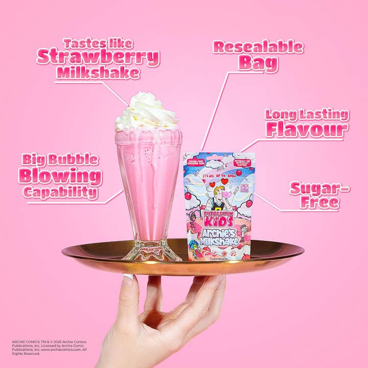 Bubblegum Kids - Wholesale Chewing Gum - Archie's Milkshake 55 Pc Sugar-Free Gum Display - 10 Count1