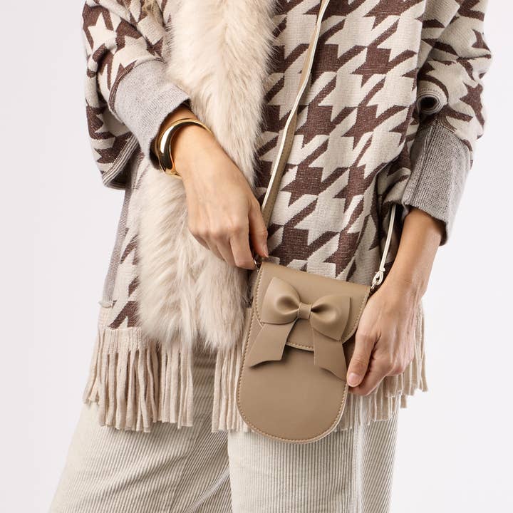 Sac à téléphone portable avec nœud et fenêtre arrière, bandoulière, 4 assortis pour la vente par Kaleidoscope Accessories