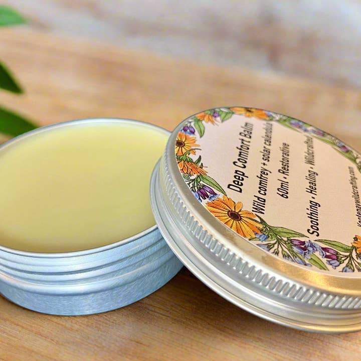 Deep Comfort Comfrey & Calendula Balm for wholesale by Kootenay Wildcrafting Co