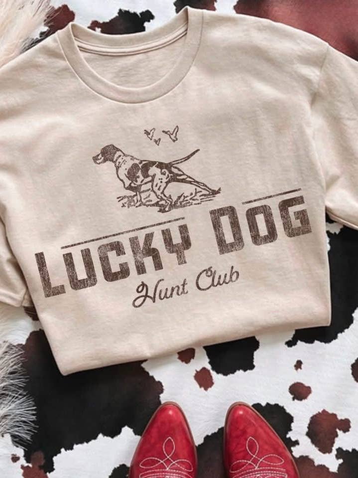 LUCKY DOG HUNT CLUB SUB TEE for wholesale by Sugar & Velvet Collective Wholesale