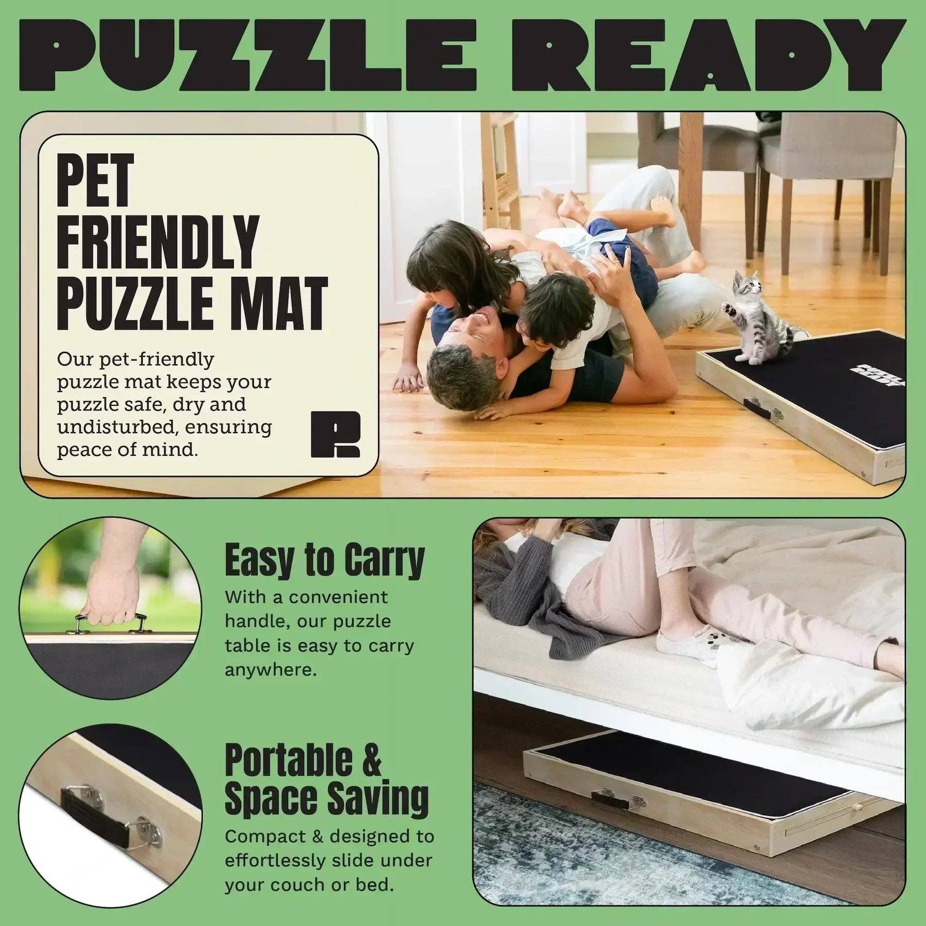 Puzzle Ready - Wholesale Puzzle - Adult - Puzzle Table – The Perfect Tilting Jigsaw Puzzle Table with Drawers and Cover7