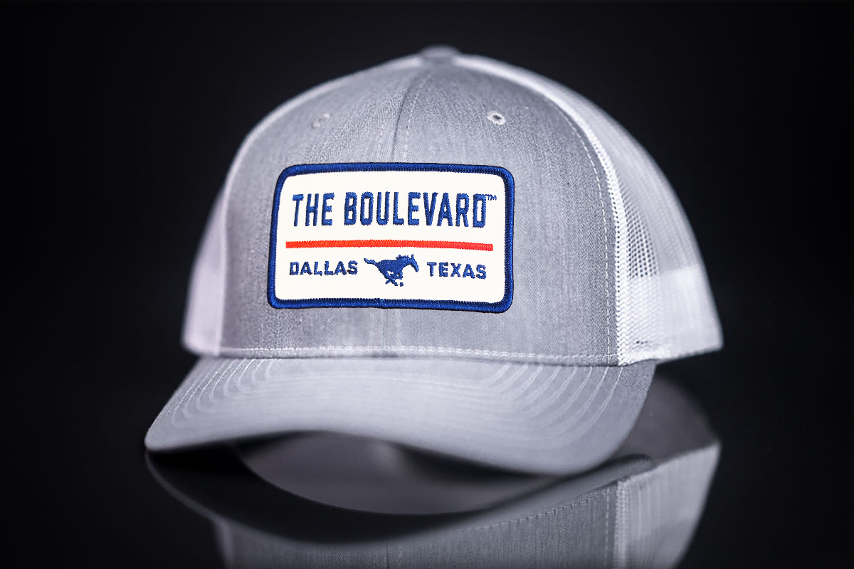 Last Stand Hats, LLC - Wholesale Trucker Hat - Unisex - SMU / The Boulevard Rectangle Patch / Mesh Snap Back / 127 / SMU0040