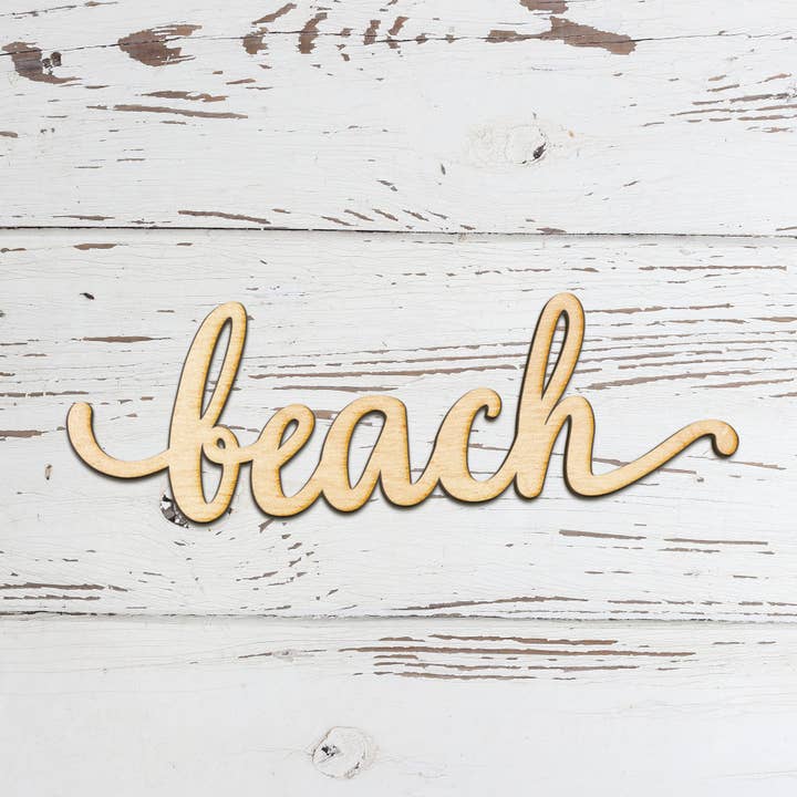 beach Charlie Script Wood Cutout Sign for wholesale by Woodums