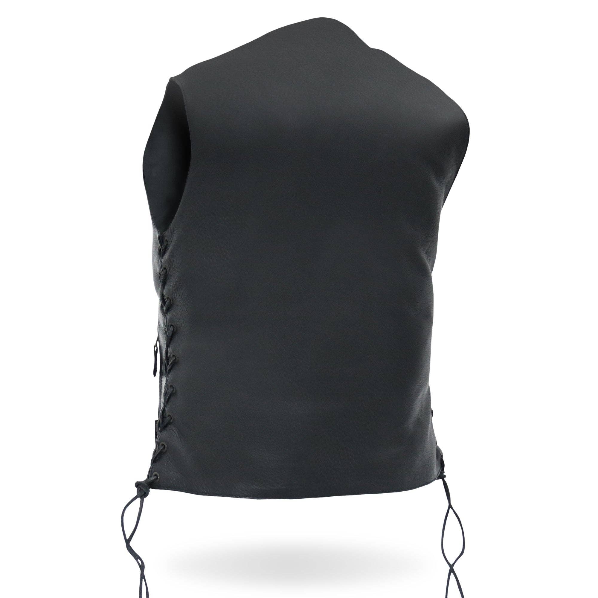 BLK Hot Leathers VSL1008 - Gilet da motociclista da donna, in pelle, con dieci tasche, colore nero in vendita all'ingrosso su Faire5