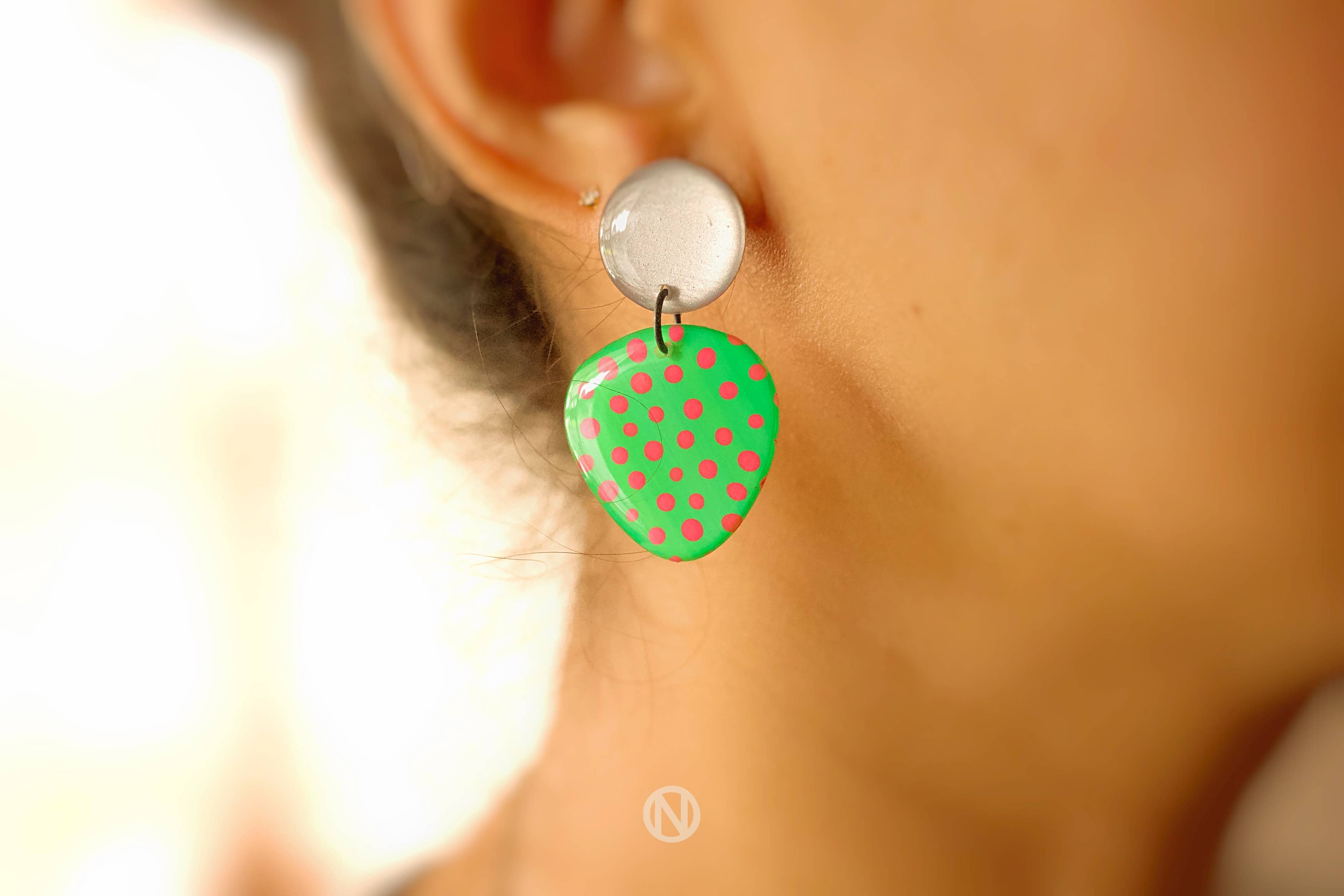 Naoi - Wholesale Dangle Earrings - Polka Dot Statement Earrings - Handmade to Order 3