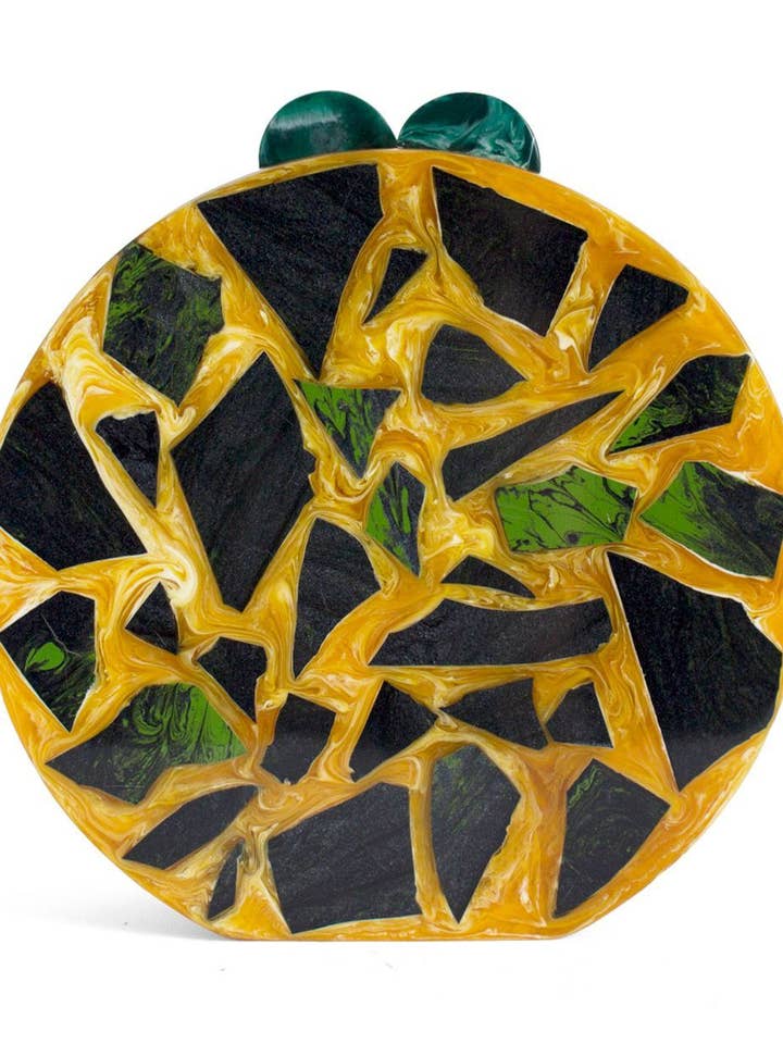 Bi-color Full Moon Resin Clutch for wholesale by Equal Hands