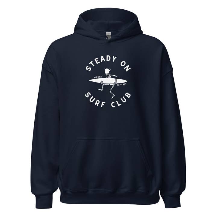 Jolly & Goode - Wholesale Hoodie - Unisex - Steady On Surf Club Great Britain | Skeleton King Surfer | Hoodie7