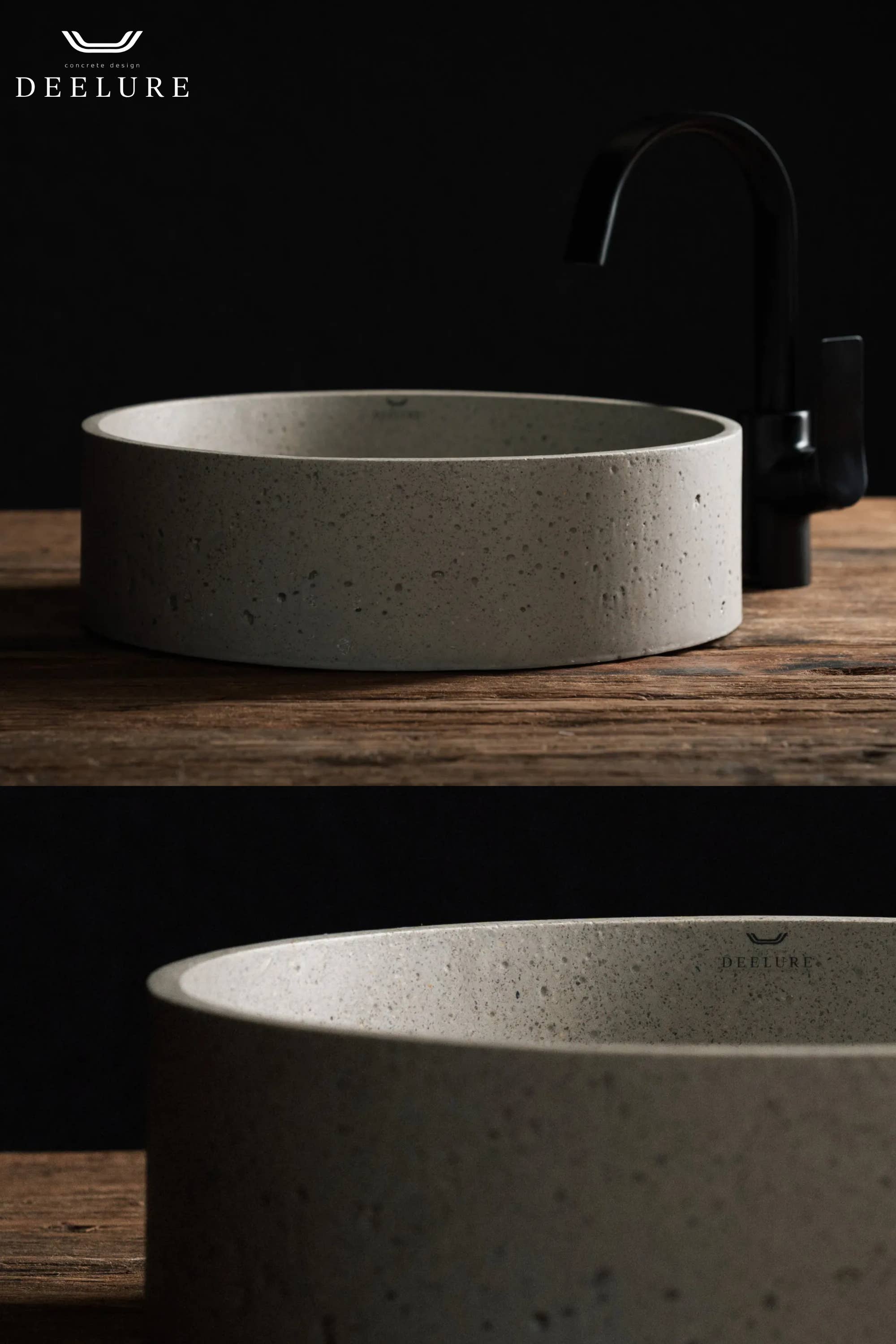 deelure - Wholesale Bathroom Accessory Set - DEELURE - “Round” concrete washbasin in many colors1