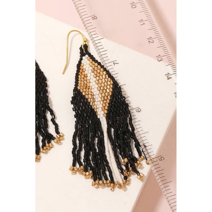 Anarchy Street - Wholesale Tassel Earrings - Triangle Seed Beaded Fringe Earrings