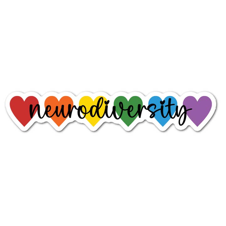 Autism Rainbow Heart Neurodiversity Sticker for wholesale by Chic Sticker Cafe
