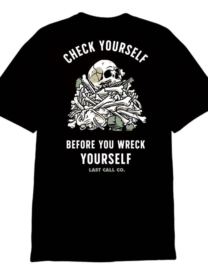 Maglietta a maniche corte Last Call Co. Check Yourself per la vendita all'ingrosso da parte di Last Call Co.