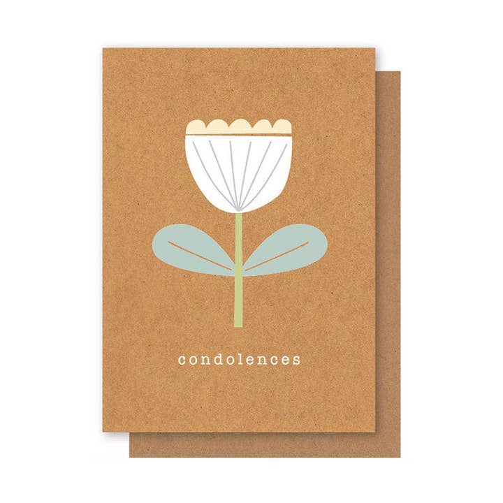 CARTE DE CONDOLÉANCES EN FORME DE TULIPE pour la vente par Elly Oak