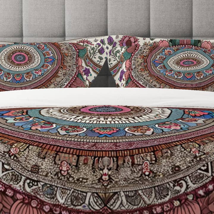 Adore India - Wholesale Bedding set - MultiColour Elephant Mandala Reversible Quilt Cover Duvet Cover Set2