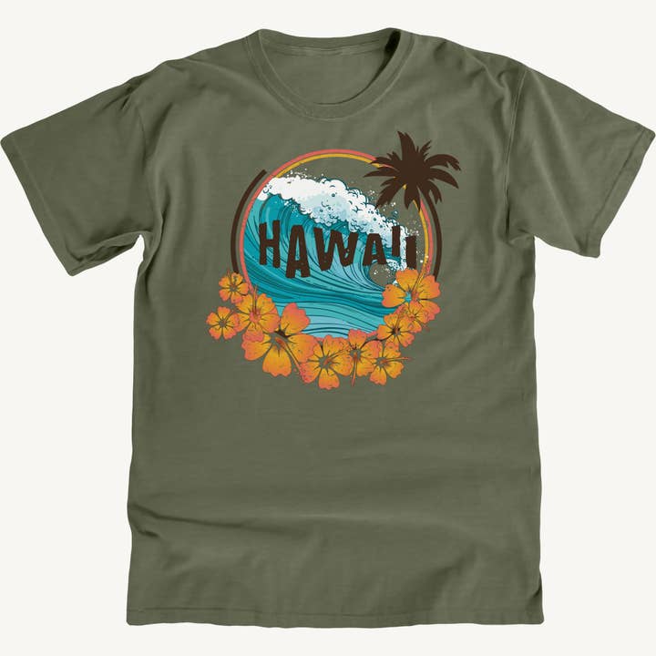 Maglietta Premium Hawaii Wave per la vendita all'ingrosso da parte di Salt Water Colours