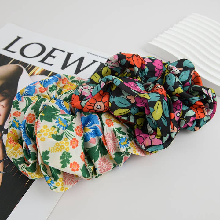 TheDivaSoap - Wholesale Scrunchie - Women's - Vintage Floral Print Soft Scrunchies1