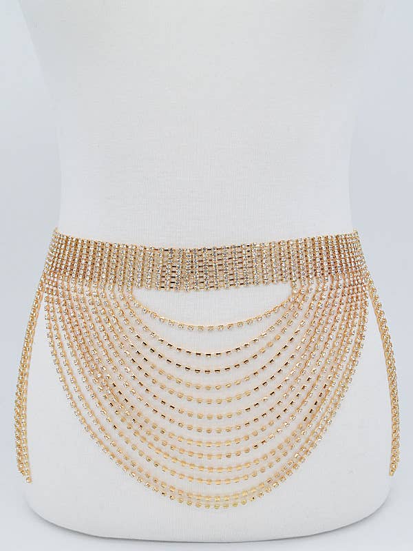 Rhinestone Multi Layered Drop Belt for wholesale by Shop Neighbors