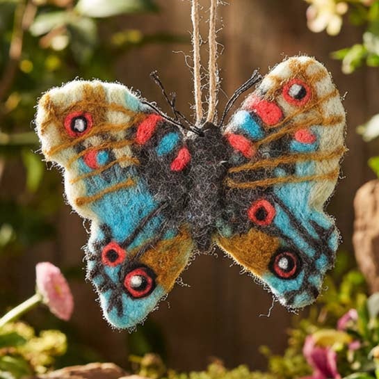 Handmade Emperor Butterfly Felt Decoration for wholesale by Felt So Good