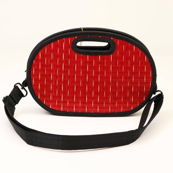 Baskets of Cambodia - Wholesale Clutch Bag - Women's - Mini Oval Collapsible Traveler Clutch W/ Handle & Strap4