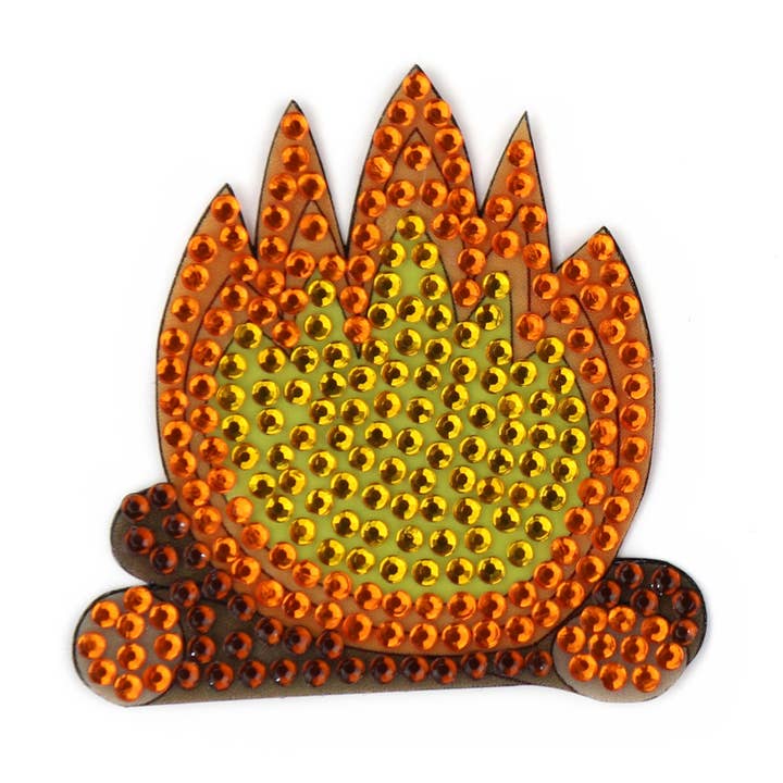 Campfire 2" Rhinestone Sticker for wholesale by StickerBeans