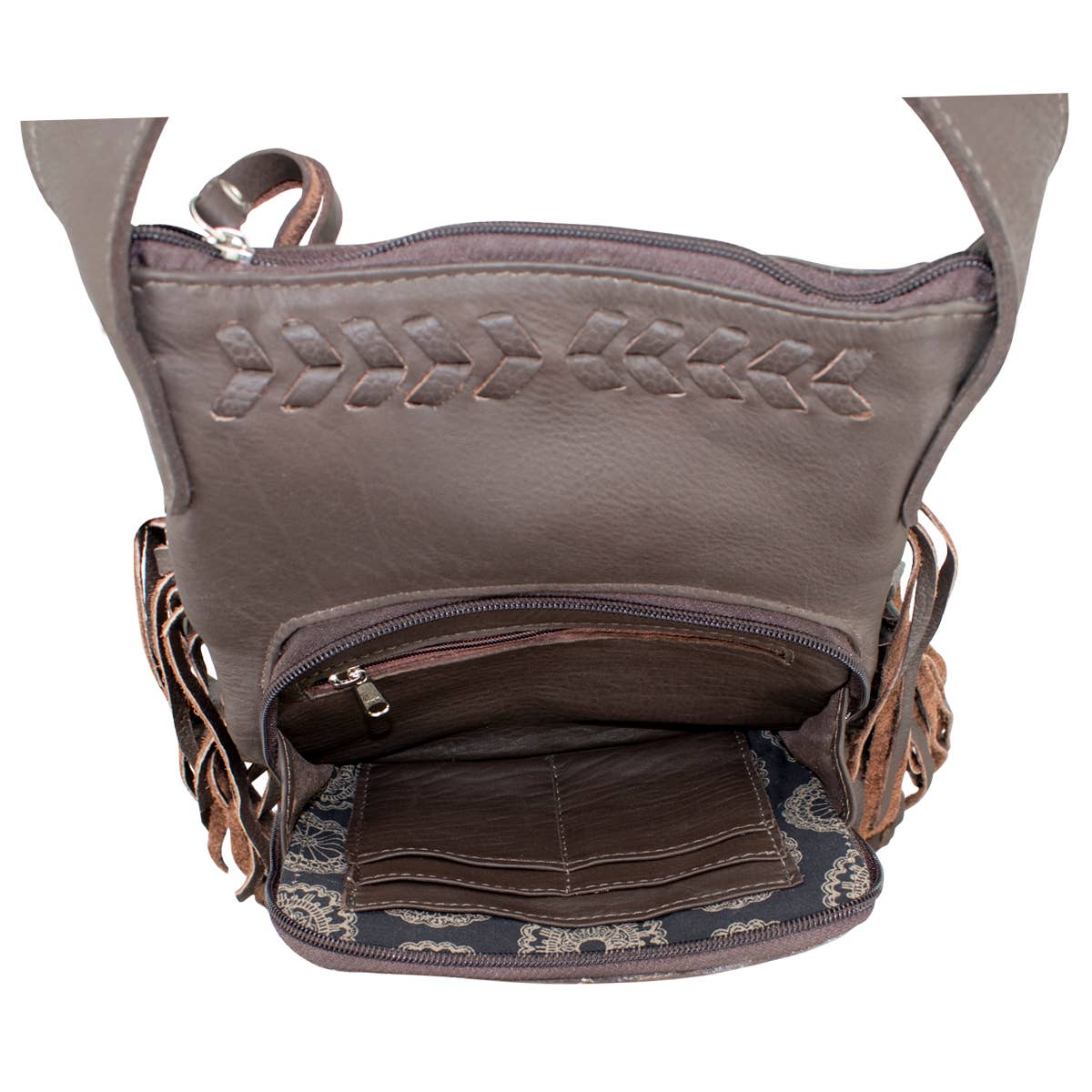 American West - Vendita all'ingrosso Borsa a tracolla - Donna - Borsa a tracolla Cowgirl con frange e tasca frontale21