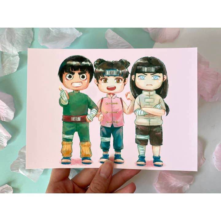 Cindy Tran Art - Wholesale Art Print - Konoha Genin Chibi-style - Naruto 7x5" Mini Art Prints