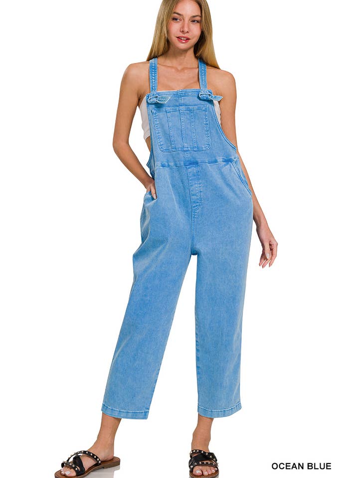 42POPS – Großhandel Overall – Damen – Geknotete Träger Lässige Passform Denim Latzhose12