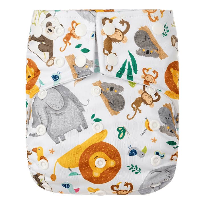HappyBear pocketble - onesize 4-15 kg | vilde dyr for engroshandel hos HappyBear Diapers