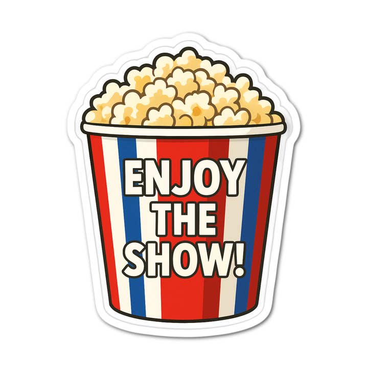 Enjoy the Show! Popcorn bucket 2.0 Sticker for wholesale by Stick-It Expressions