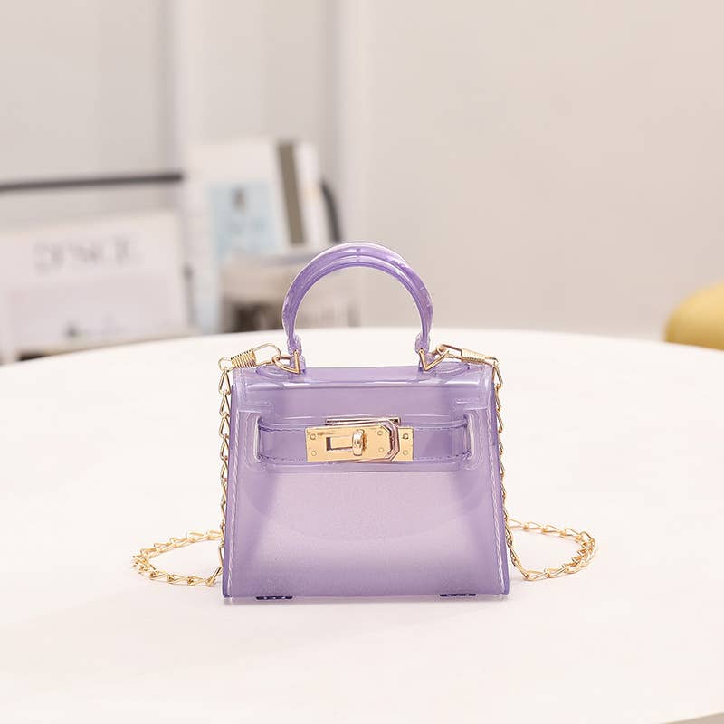 Little Trendy - Wholesale Top Handle Bag - Women's - Candy color small pvc bag Transparent jelly bag Kelly bag8