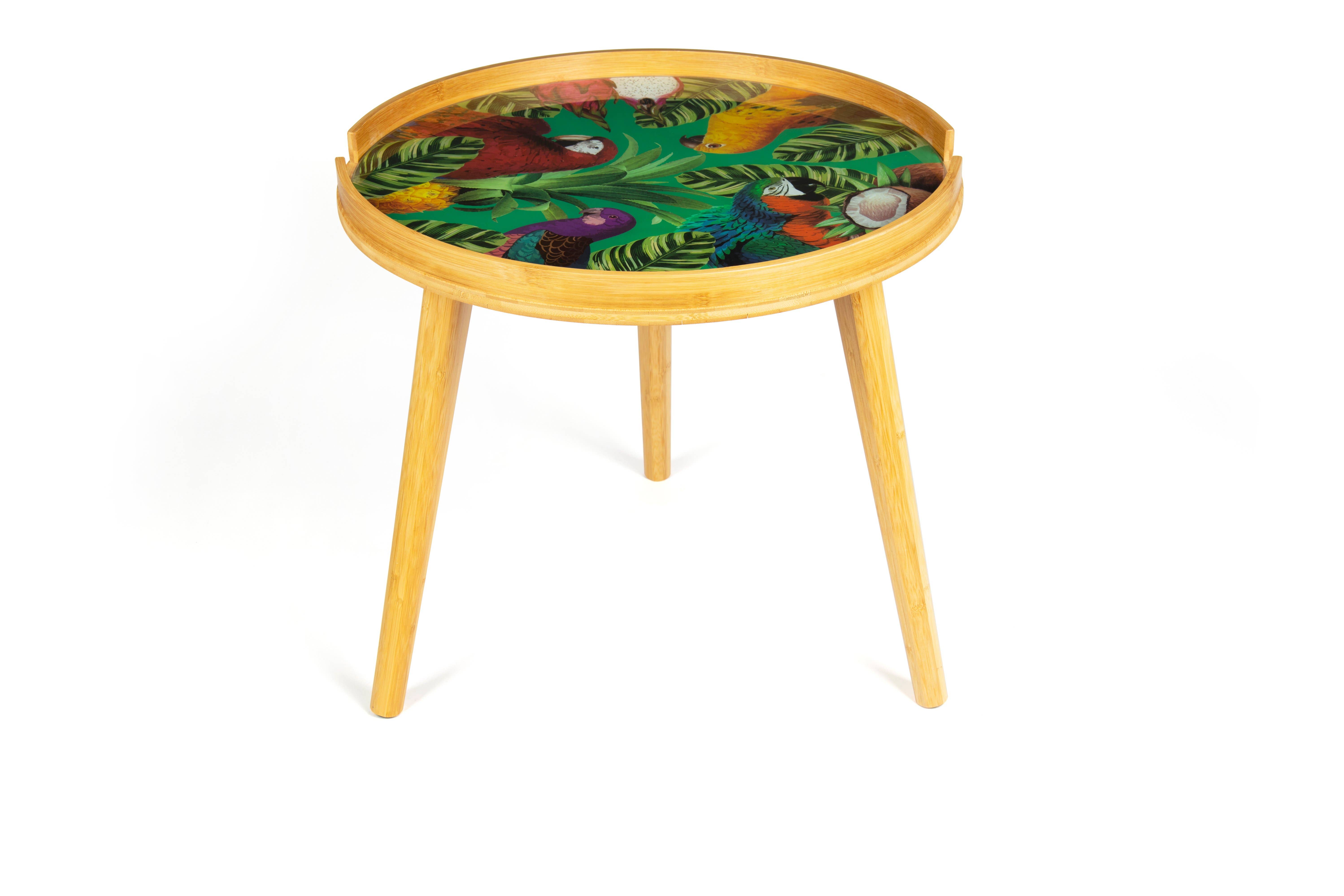 Bergamaschi & Vimercati S.p.a. - Wholesale Side Table - Havana Bamboo & Glass Coffee Table 48x48x44 cm Multicolor5