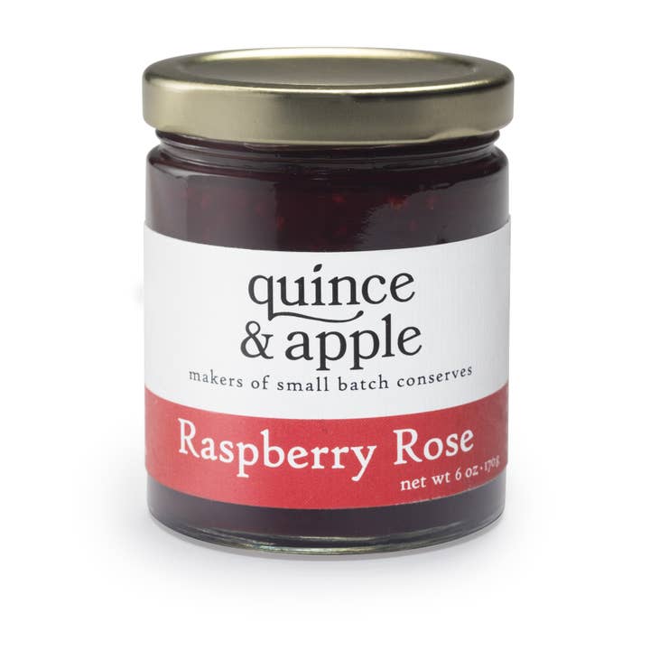 Gourmet Indulgences, LLC (dba Quince & Apple Company) - Wholesale Jam/Jelly - Raspberry Rose - Case of 12 - 6 oz Jars