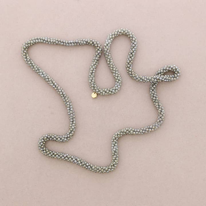 La Cuerda De Sol - Wholesale Snap Jewelry - Long Necklace Faceted Crystals 1.2M*4mm