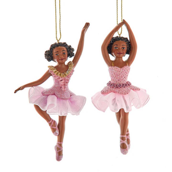 Ornes de ballet roses afro-américaines, 2 pièces pour la vente par Kurt S. Adler, Inc.