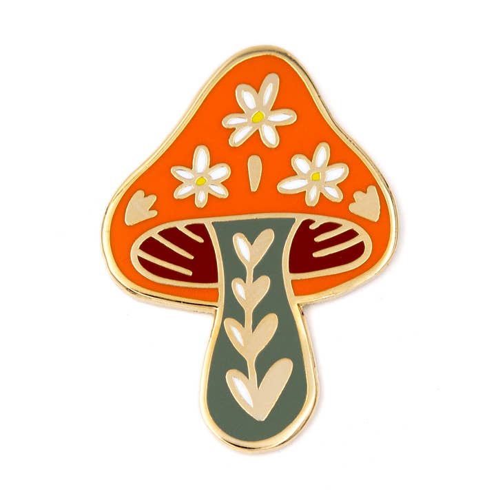 Floral Mushroom Enamel Pin for wholesale by These Are Things