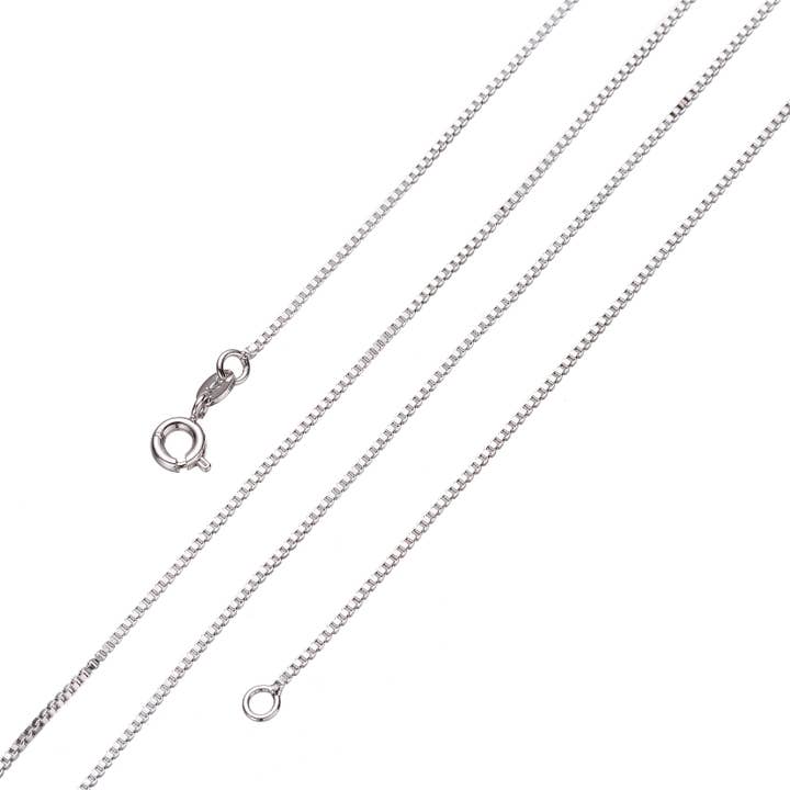 Clearance Pricing BLOWOUT Silver Box Chain Necklace, Dainty Silver Necklace, Dainty Finished Silver Chain 16 inch 1mm Ready to wear Silver Chain WA-235 for wholesale by Aim Eternal