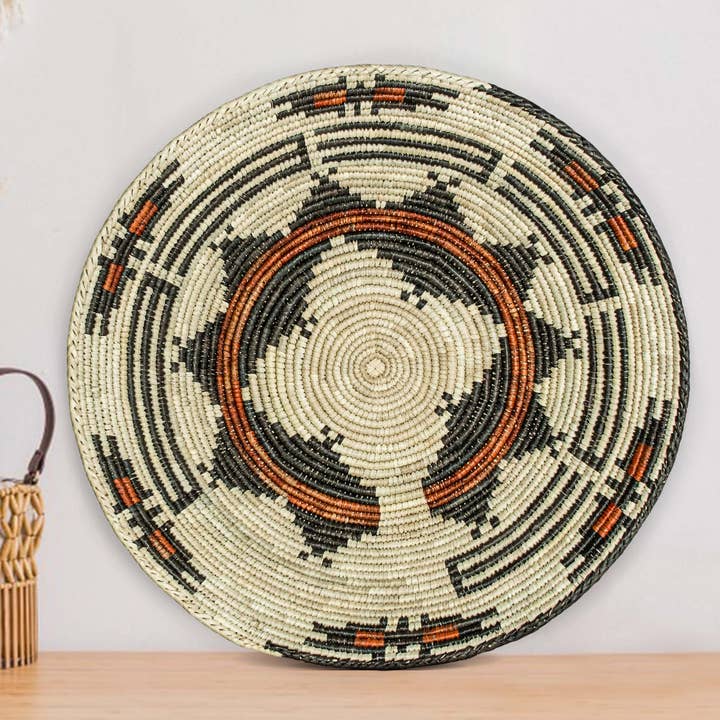 14" Handwoven Dancing Bats Bowl for Wall Basket Decor for wholesale by ArtisanalEmporiumLLC