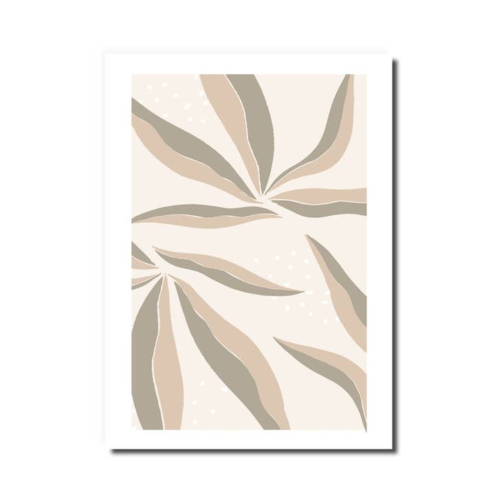 Beige Bohemian Leaf Print for wholesale by Peechy
