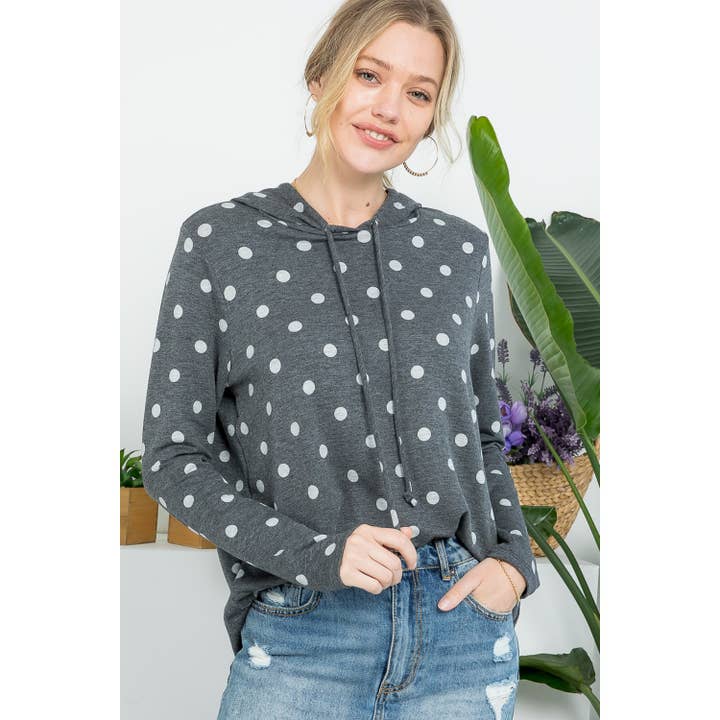 ALLOVER POLKADOT SWEATSHIRT TOP for wholesale by 1clique co.