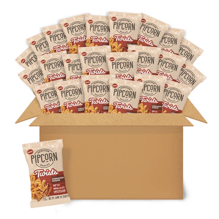 Pipcorn - Wholesale Popcorn - Cinnamon Sugar Twists 1.0 Oz (24 Bags in 1 Case)