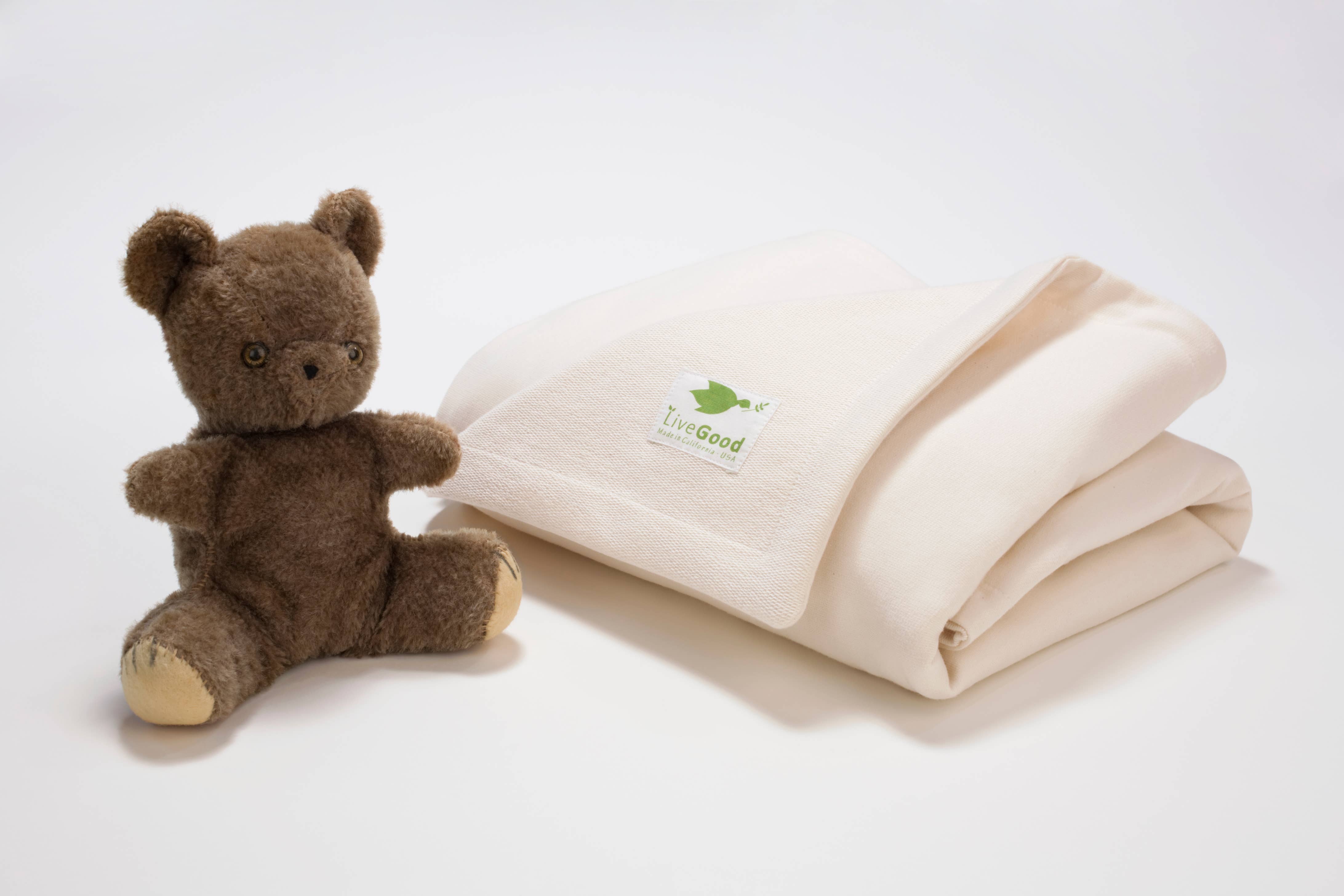 Live Good - Vente Couverture de lit – enfant et bébé - French Terry Couverture Bébé Naturel2