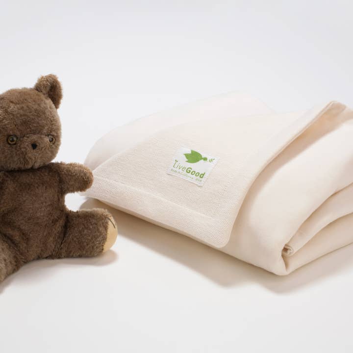 Live Good - Wholesale Deken - Kinderen en baby - French Terry Babydeken Naturel2