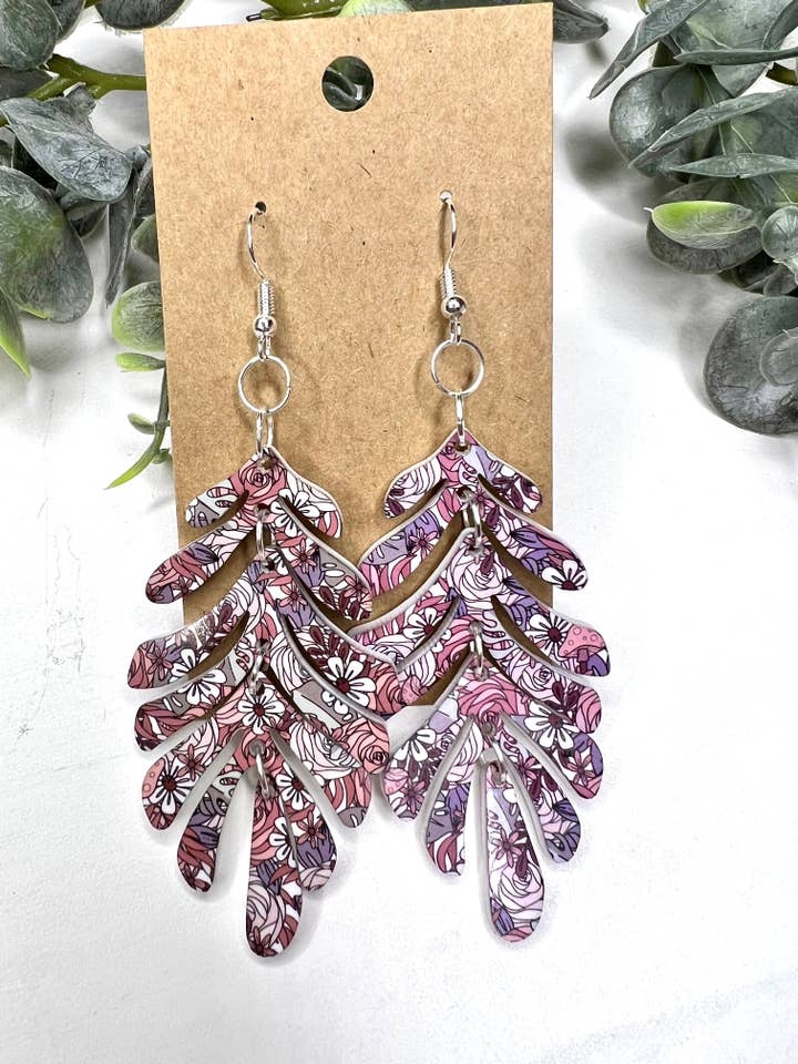 Floral Boho Leaves Earrings for wholesale by Lindsey Lane Wholesale